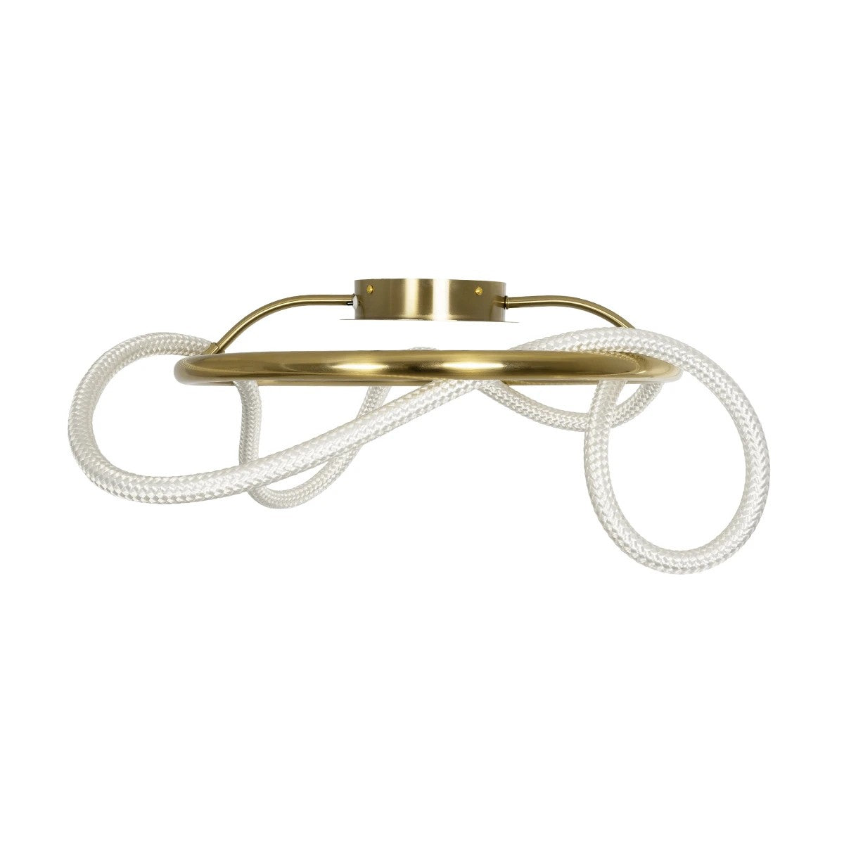 kelvo® GLOW 61673 Μοντέρνο Φωτιστικό Οροφής LED 34W 3400lm 360° AC 220-240V IP20 Ρυθμιζόμενο Λευκό CCT με Χειριστήριο από 2700K έως 6000K Dimmable - Lumileds SMD Chip - Χρυσό Πλατίνα & Λευκό Νήμα - Μ60 x Π60 x Υ30cm - 3 Χρόνια Εγγύηση - ledmania.gr