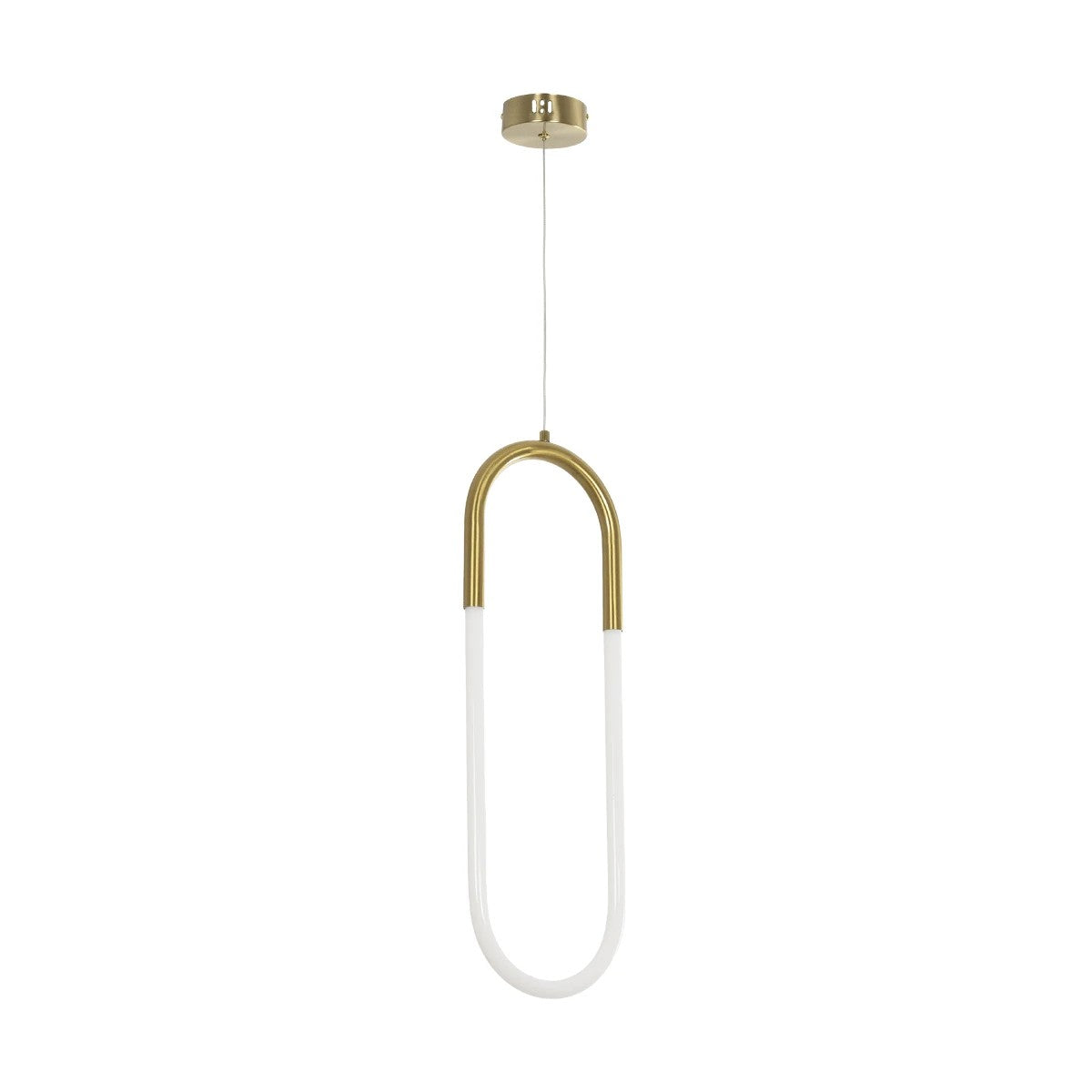 kelvo® GLOW 61679 Μοντέρνο Κρεμαστό Φωτιστικό Οροφής LED 18W 1800lm 360° AC 220-240V IP20 Ρυθμιζόμενο Λευκό CCT με On/Off 2700K/4500K/6000K - Lumileds SMD Chip - Χρυσό Πλατίνα & Λευκό Νήμα - Μ20 x Π5 x Υ60cm - 3 Χρόνια Εγγύηση - ledmania.gr