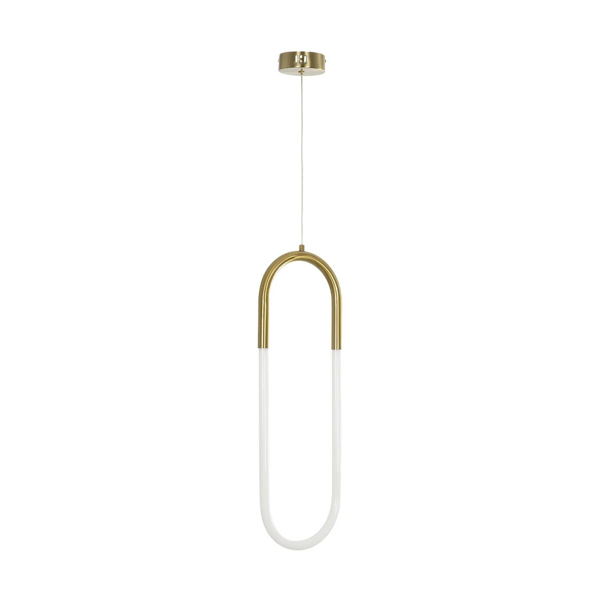 kelvo® GLOW 61679 Μοντέρνο Κρεμαστό Φωτιστικό Οροφής LED 18W 1800lm 360° AC 220-240V IP20 Ρυθμιζόμενο Λευκό CCT με On/Off 2700K/4500K/6000K - Lumileds SMD Chip - Χρυσό Πλατίνα & Λευκό Νήμα - Μ20 x Π5 x Υ60cm - 3 Χρόνια Εγγύηση - ledmania.gr