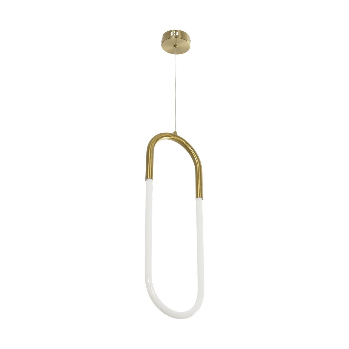 kelvo® GLOW 61679 Μοντέρνο Κρεμαστό Φωτιστικό Οροφής LED 18W 1800lm 360° AC 220-240V IP20 Ρυθμιζόμενο Λευκό CCT με On/Off 2700K/4500K/6000K - Lumileds SMD Chip - Χρυσό Πλατίνα & Λευκό Νήμα - Μ20 x Π5 x Υ60cm - 3 Χρόνια Εγγύηση - ledmania.gr
