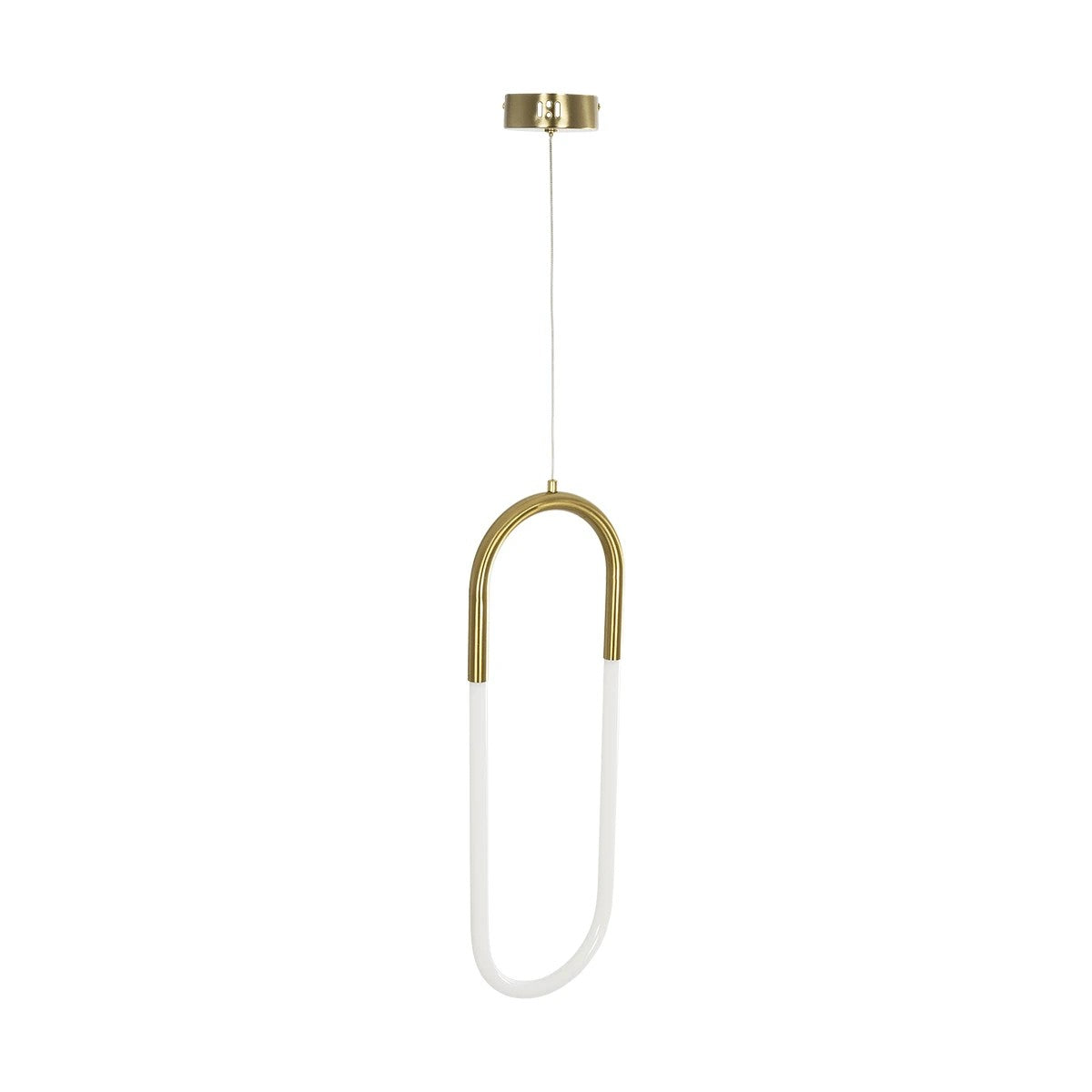 kelvo® GLOW 61679 Μοντέρνο Κρεμαστό Φωτιστικό Οροφής LED 18W 1800lm 360° AC 220-240V IP20 Ρυθμιζόμενο Λευκό CCT με On/Off 2700K/4500K/6000K - Lumileds SMD Chip - Χρυσό Πλατίνα & Λευκό Νήμα - Μ20 x Π5 x Υ60cm - 3 Χρόνια Εγγύηση - ledmania.gr