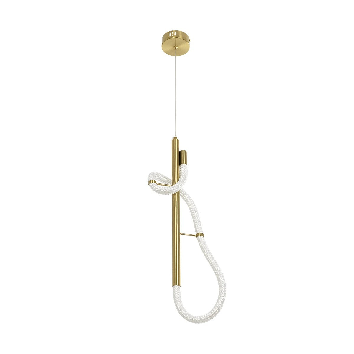 kelvo® GLOW 61680 Μοντέρνο Κρεμαστό Φωτιστικό Οροφής LED 24W 2400lm 360° AC 220-240V IP20 Ρυθμιζόμενο Λευκό CCT με On/Off 2700K/4500K/6000K - Lumileds SMD Chip - Χρυσό Πλατίνα & Λευκό Νήμα - Μ30 x Π30 x Υ66cm - 3 Χρόνια Εγγύηση - ledmania.gr