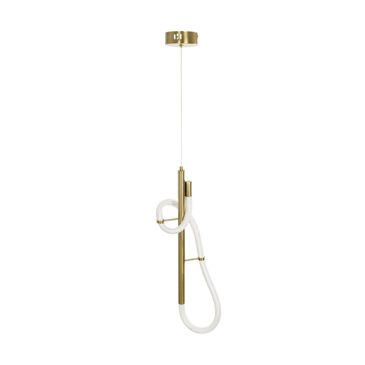 kelvo® GLOW 61680 Μοντέρνο Κρεμαστό Φωτιστικό Οροφής LED 24W 2400lm 360° AC 220-240V IP20 Ρυθμιζόμενο Λευκό CCT με On/Off 2700K/4500K/6000K - Lumileds SMD Chip - Χρυσό Πλατίνα & Λευκό Νήμα - Μ30 x Π30 x Υ66cm - 3 Χρόνια Εγγύηση - ledmania.gr