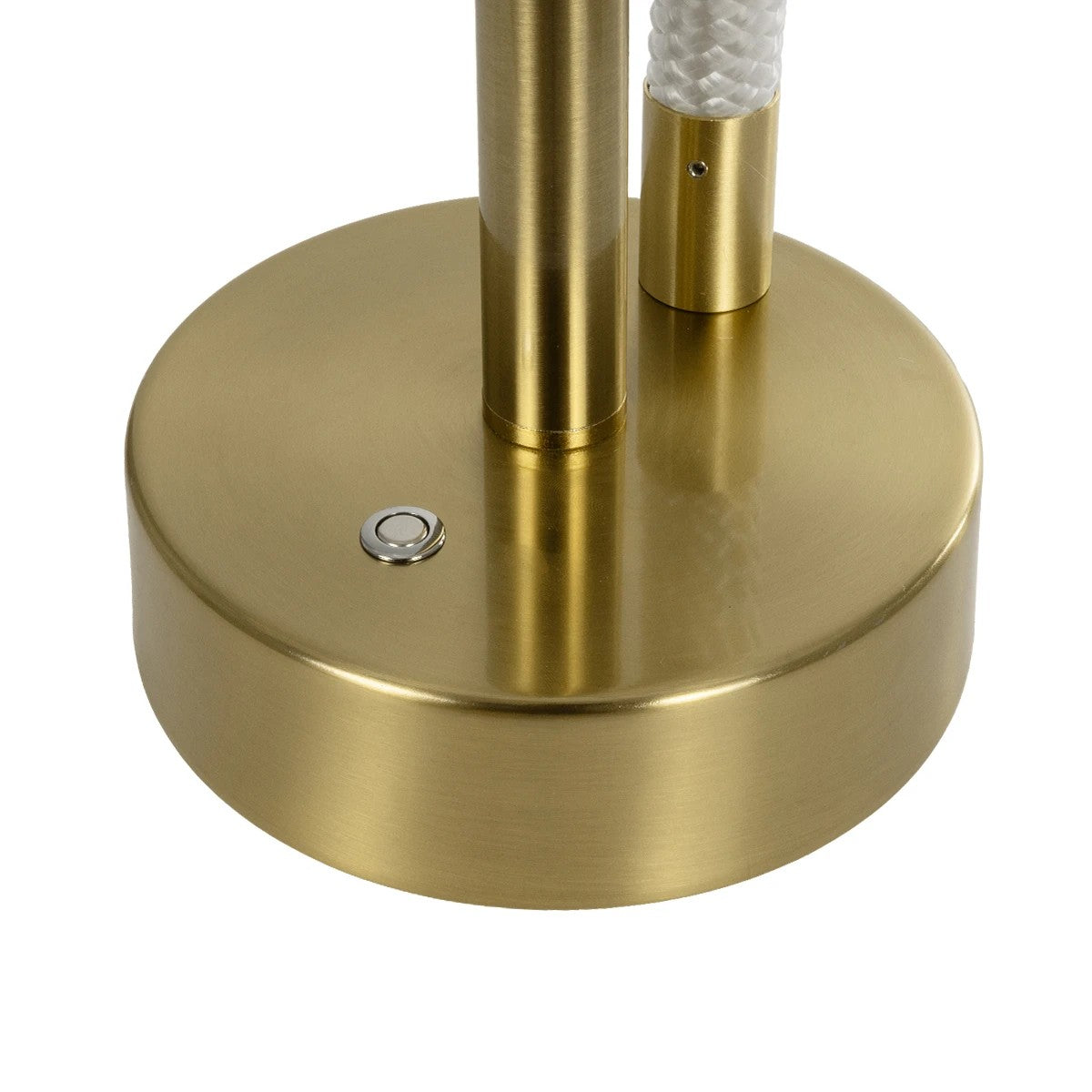kelvo® GLOW 61685 Μοντέρνο Επιτραπέζιο Φωτιστικό Πορτατίφ LED 18W 1800lm 360° AC 220-240V IP20 Ρυθμιζόμενο Λευκό CCT με Αφή 2700K/4500K/6000K Dimmable - Lumileds SMD Chip - Χρυσό Πλατίνα & Λευκό Νήμα - Μ30 x Π30 x Υ60cm - 3 Χρόνια Εγγύηση - ledmania.gr
