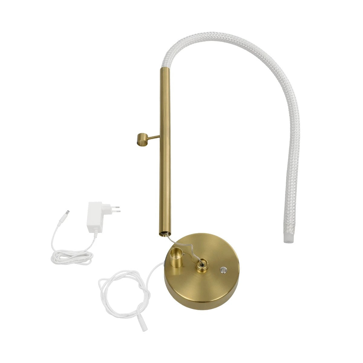 kelvo® GLOW 61685 Μοντέρνο Επιτραπέζιο Φωτιστικό Πορτατίφ LED 18W 1800lm 360° AC 220-240V IP20 Ρυθμιζόμενο Λευκό CCT με Αφή 2700K/4500K/6000K Dimmable - Lumileds SMD Chip - Χρυσό Πλατίνα & Λευκό Νήμα - Μ30 x Π30 x Υ60cm - 3 Χρόνια Εγγύηση - ledmania.gr