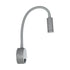 GloboStar® GOOSE 61689 Φωτιστικό Τοίχου - Απλίκα LED 3W 300lm 36° AC 220-240V IP20 - Reading Light - Θερμό Λευκό 2700K Γκρι Αλουμίνιο - Μ6.5 x Π22.5 x Υ23cm - 2 Xρόνια Εγγύηση