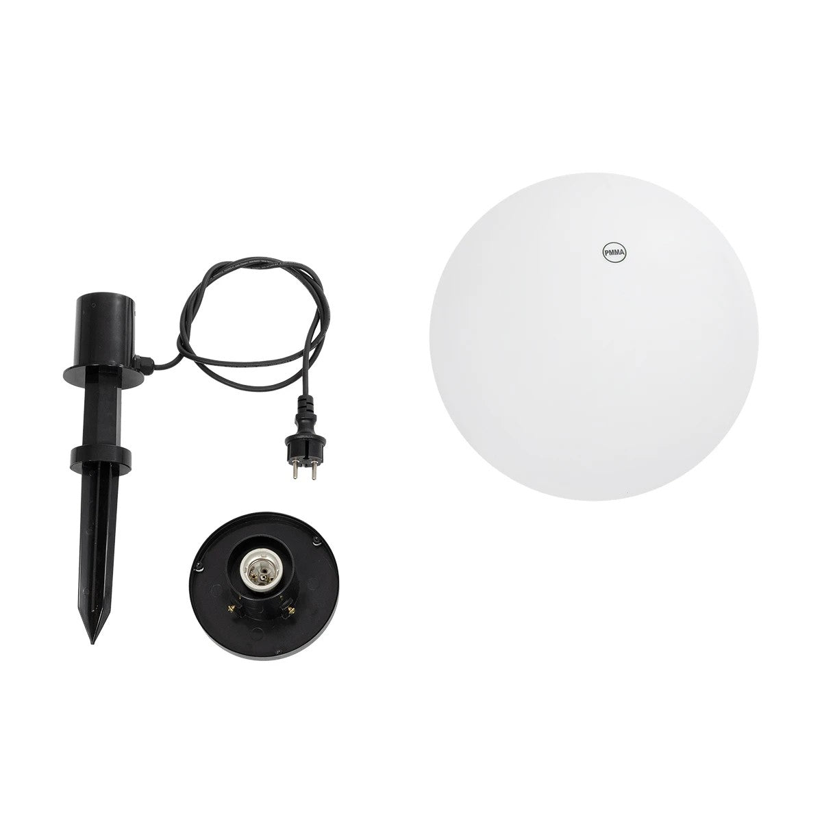 GLOBOSTAR® AGROS 61708 Φωτιστικό Κήπου / Καρφωτό με Ντουί 1 x E27 AC 220-240V Αδιάβροχο IP65 - Λευκό & Μάυρο - Μ30 x Π30 x Υ64cm - ledmania.gr