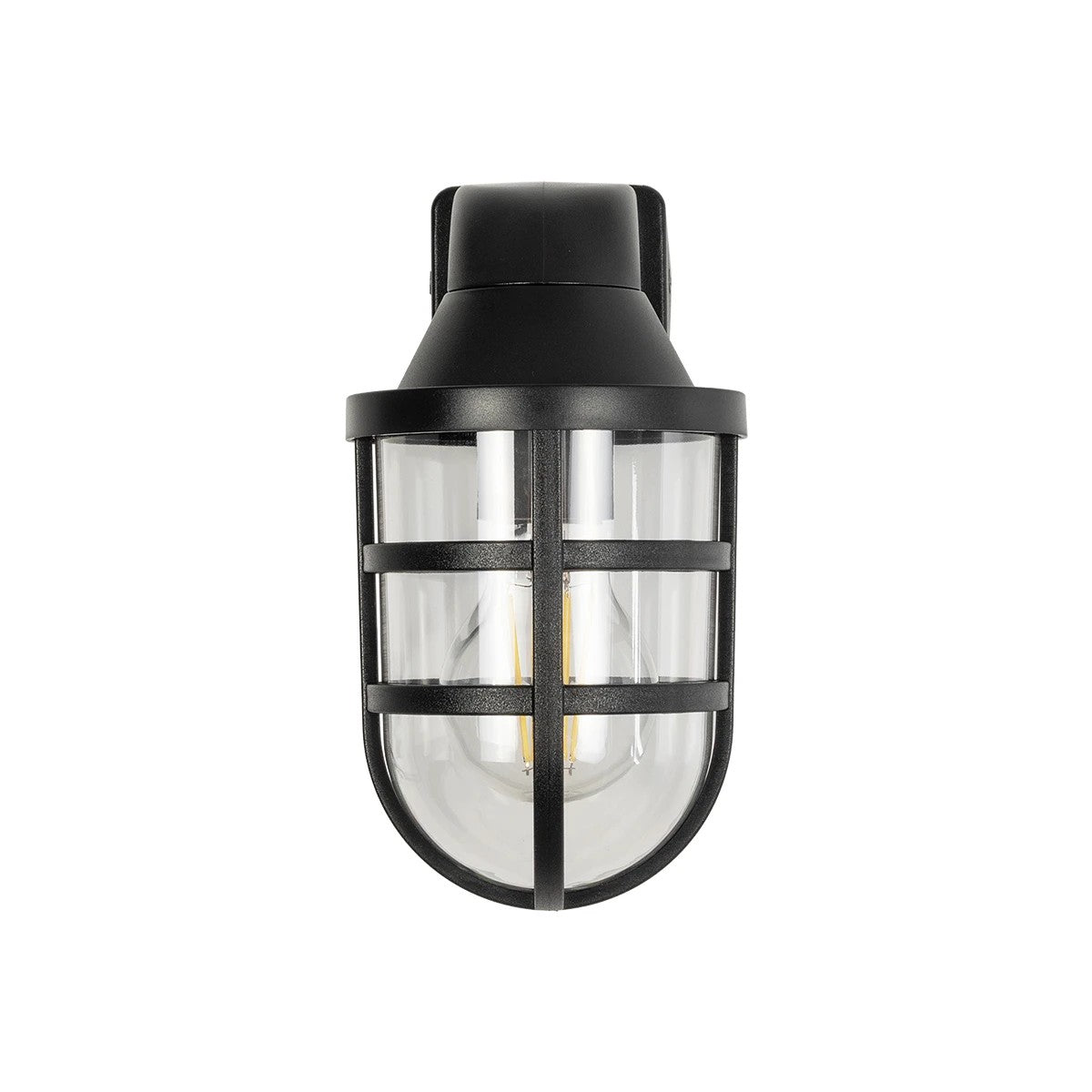 GLOBOSTAR® AGRE 61711 Φωτιστικό Τοίχου - Απλίκα Κήπου με Ντουί 1 x E27 AC 220-240V Αδιάβροχο IP65 - Μάυρο - Μ18 x Π11.5 x Υ22cm - ledmania.gr