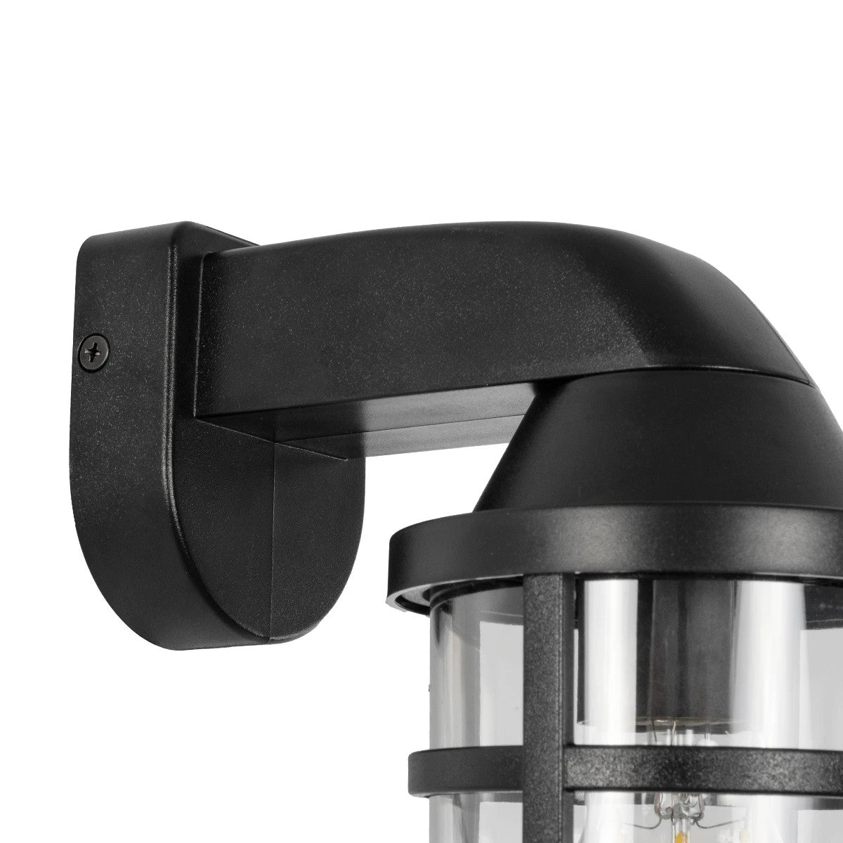 GLOBOSTAR® AGRE 61711 Φωτιστικό Τοίχου - Απλίκα Κήπου με Ντουί 1 x E27 AC 220-240V Αδιάβροχο IP65 - Μάυρο - Μ18 x Π11.5 x Υ22cm - ledmania.gr