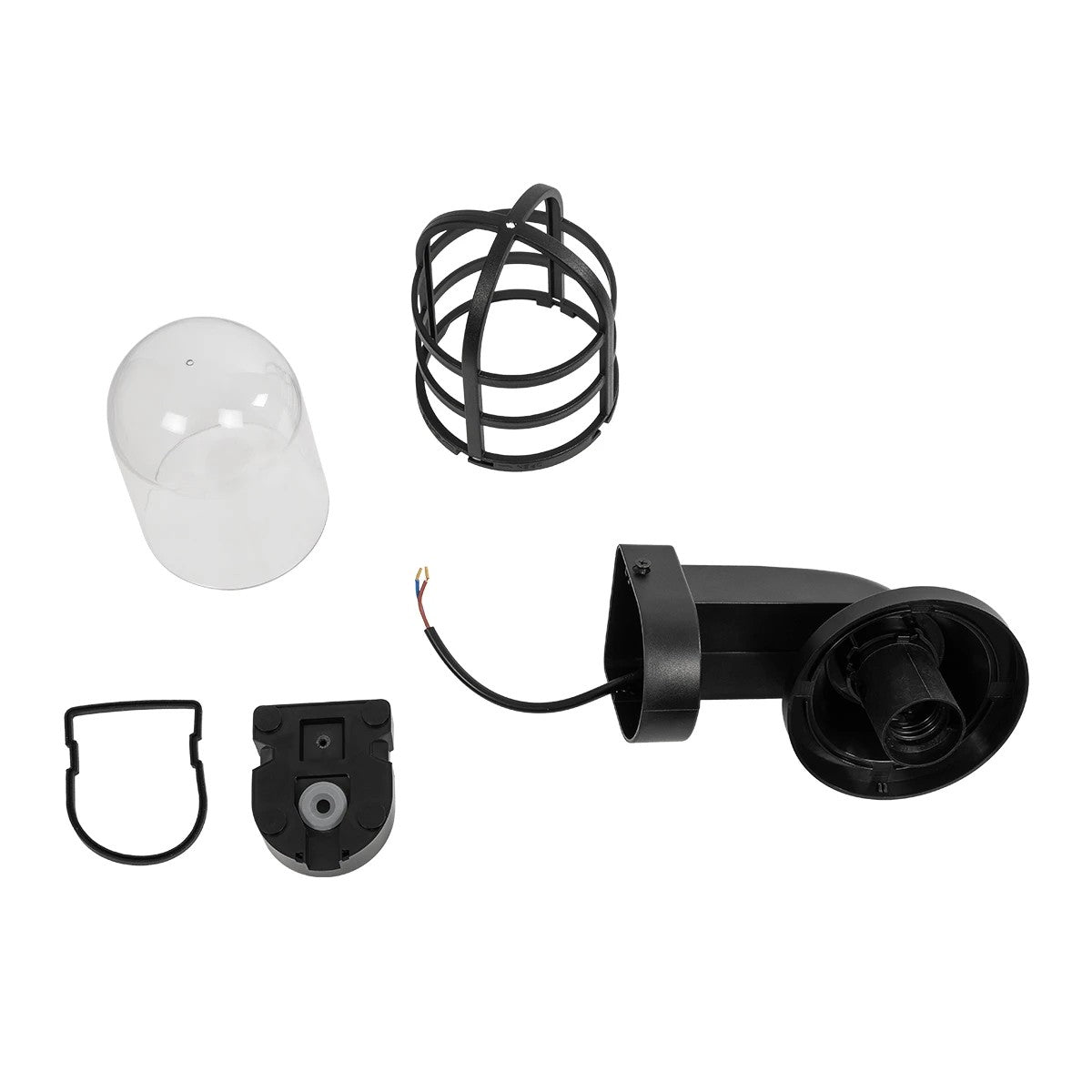 GLOBOSTAR® AGRE 61711 Φωτιστικό Τοίχου - Απλίκα Κήπου με Ντουί 1 x E27 AC 220-240V Αδιάβροχο IP65 - Μάυρο - Μ18 x Π11.5 x Υ22cm - ledmania.gr