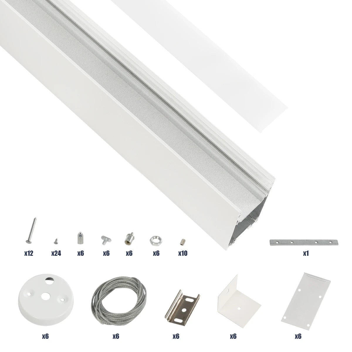 GLOBOSTAR® ALP-LINEAR LUMILINE 61763-3M Επιφανειακό / Κρεμαστό / Επιτοίχιο Προφίλ Αλουμινίου με Λευκό Γαλακτερό Πατητό Κάλυμμα για Ταινίες LED IP20 - Λευκό Ματ - Μ300 x Π3.5 x Υ7cm - ledmania.gr