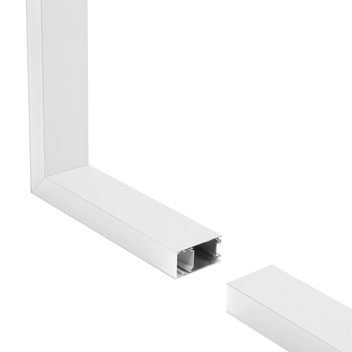 GLOBOSTAR® ALP-CORNER-SIDE90 LUMILINE 61766 Επιφανειακό / Κρεμαστό Προφίλ Αλουμινίου Γωνία με Λευκό Γαλακτερό Πατητό Κάλυμμα για Ταινίες LED IP20 - Λευκό Ματ - Μ30 x Π3.5 x Υ7cm - ledmania.gr