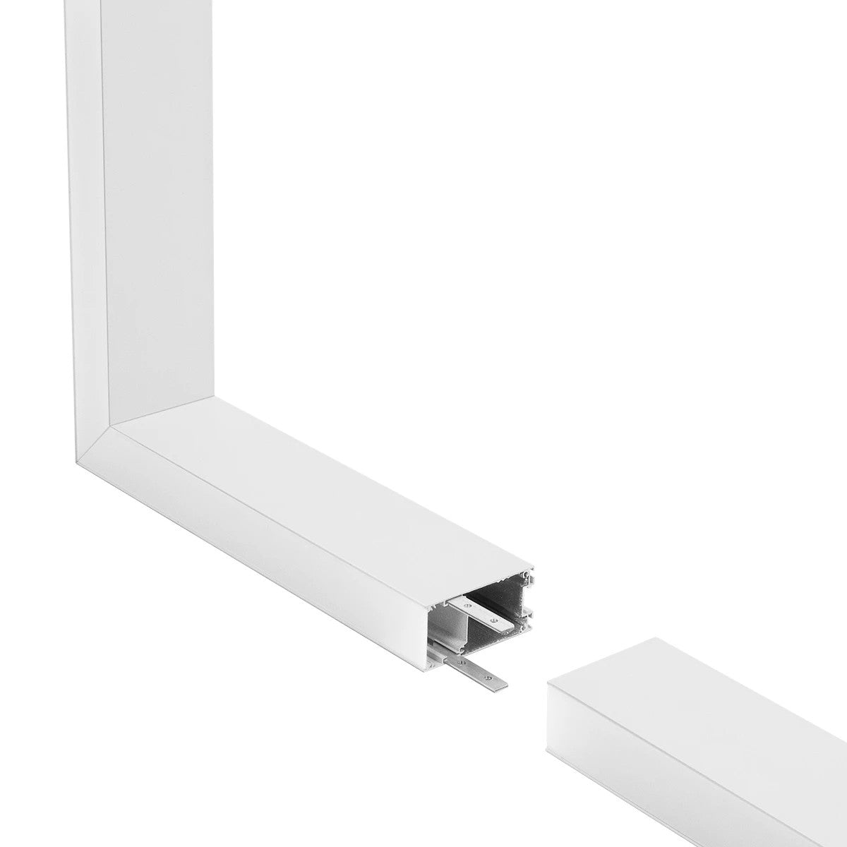 GLOBOSTAR® ALP-CORNER-SIDE90 LUMILINE 61766 Επιφανειακό / Κρεμαστό Προφίλ Αλουμινίου Γωνία με Λευκό Γαλακτερό Πατητό Κάλυμμα για Ταινίες LED IP20 - Λευκό Ματ - Μ30 x Π3.5 x Υ7cm - ledmania.gr
