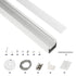 GLOBOSTAR® ALP-LINEAR BRIGHTRAIL 61774-3M Επιφανειακό / Κρεμαστό / Επιτοίχιο Προφίλ Αλουμινίου με Λευκό Γαλακτερό Πατητό Κάλυμμα για Ταινίες LED IP20 - Λευκό Ματ - Μ300 x Π5 x Υ7.5cm - ledmania.gr
