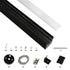 GLOBOSTAR® ALP-LINEAR BRIGHTRAIL 61775-3M Επιφανειακό / Κρεμαστό / Επιτοίχιο Προφίλ Αλουμινίου με Λευκό Γαλακτερό Πατητό Κάλυμμα για Ταινίες LED IP20 - Μαύρο Ματ - Μ300 x Π5 x Υ7.5cm - ledmania.gr