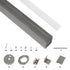 GLOBOSTAR® ALP-LINEAR BRIGHTRAIL 61776-3M Επιφανειακό / Κρεμαστό / Επιτοίχιο Προφίλ Αλουμινίου με Λευκό Γαλακτερό Πατητό Κάλυμμα για Ταινίες LED IP20 - Γκρι Ανθρακί Ματ - Μ300 x Π5 x Υ7.5cm - ledmania.gr