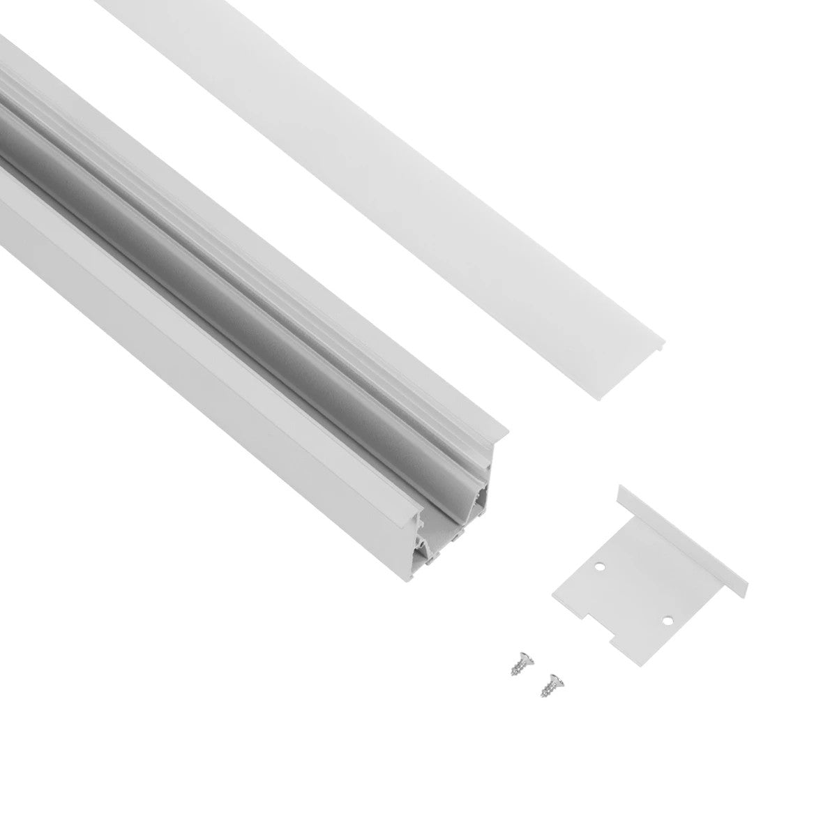 GLOBOSTAR® ALP-LINEAR RECESSA 61785-3M Χωνευτό Προφίλ Αλουμινίου με Λευκό Γαλακτερό Πατητό Κάλυμμα για Ταινίες LED IP20 - Λεικό Ματ - Μ300 x Π3.5 x Υ4cm - ledmania.gr