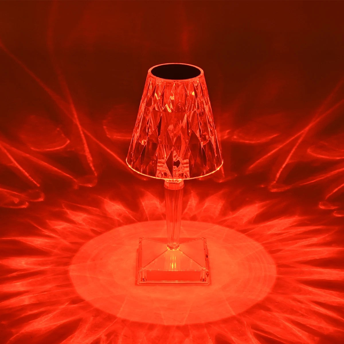 GLOBOSTAR® CRYSTAL 62042 Μοντέρνο Επιτραπέζιο Φωτιστικό Πορτατίφ LED 1W 100lm 360° DC 5V USB-C με Επαναφορτιζόμενη Μπαταρία Li-ion 3.7V 1600mAh IP44 Πολύχρωμο RGBW με Χειριστήριο Dimmable - Sanan SMD Chip - Διάφανο - Μ11.5 x Π11.5 x Υ25.5cm - 3 Χρόνια ... - ledmania.gr