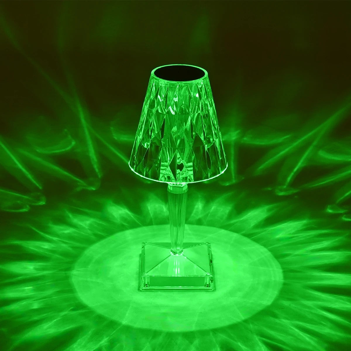 GLOBOSTAR® CRYSTAL 62042 Μοντέρνο Επιτραπέζιο Φωτιστικό Πορτατίφ LED 1W 100lm 360° DC 5V USB-C με Επαναφορτιζόμενη Μπαταρία Li-ion 3.7V 1600mAh IP44 Πολύχρωμο RGBW με Χειριστήριο Dimmable - Sanan SMD Chip - Διάφανο - Μ11.5 x Π11.5 x Υ25.5cm - 3 Χρόνια ... - ledmania.gr