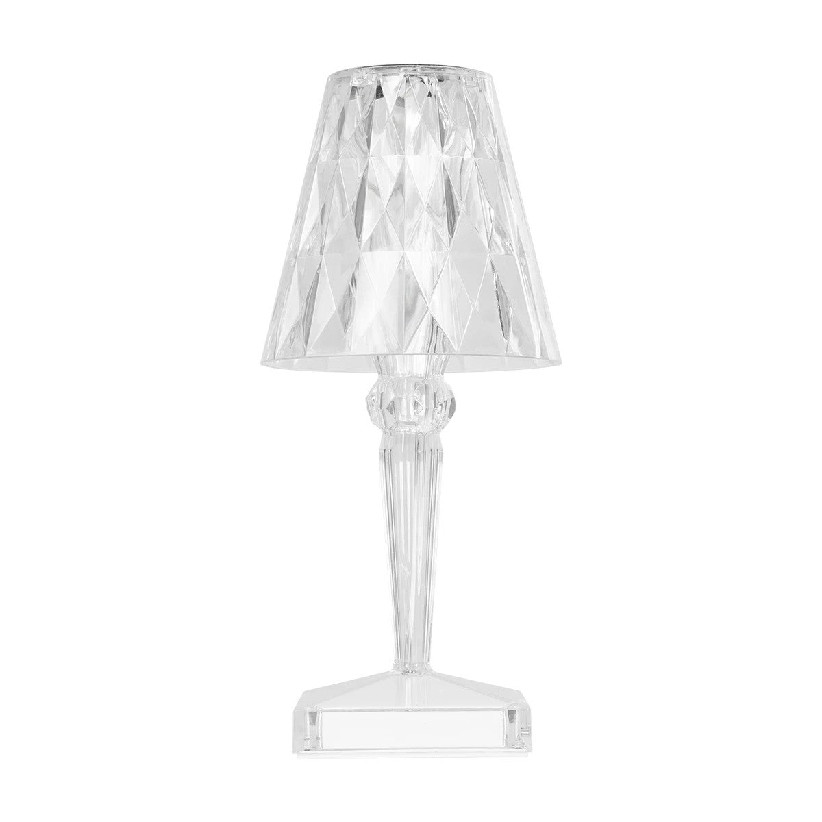 GLOBOSTAR® CRYSTAL 62042 Μοντέρνο Επιτραπέζιο Φωτιστικό Πορτατίφ LED 1W 100lm 360° DC 5V USB-C με Επαναφορτιζόμενη Μπαταρία Li-ion 3.7V 1600mAh IP44 Πολύχρωμο RGBW με Χειριστήριο Dimmable - Sanan SMD Chip - Διάφανο - Μ11.5 x Π11.5 x Υ25.5cm - 3 Χρόνια ... - ledmania.gr