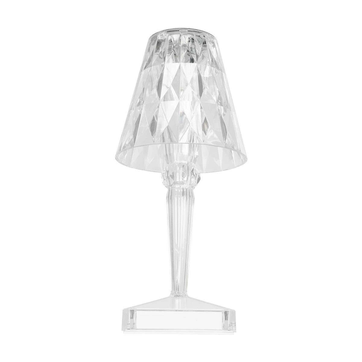GLOBOSTAR® CRYSTAL 62042 Μοντέρνο Επιτραπέζιο Φωτιστικό Πορτατίφ LED 1W 100lm 360° DC 5V USB-C με Επαναφορτιζόμενη Μπαταρία Li-ion 3.7V 1600mAh IP44 Πολύχρωμο RGBW με Χειριστήριο Dimmable - Sanan SMD Chip - Διάφανο - Μ11.5 x Π11.5 x Υ25.5cm - 3 Χρόνια ... - ledmania.gr