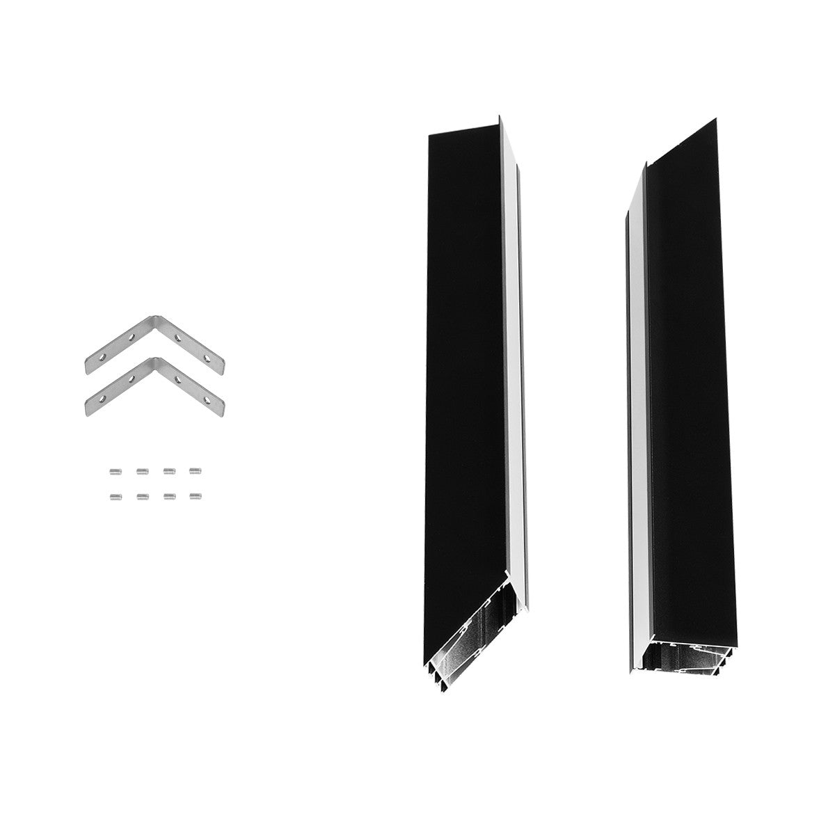 GLOBOSTAR® ALP-CORNER-IN90 RECESSA 61792 Χωνευτό Προφίλ Αλουμινίου Γωνία με Λευκό Γαλακτερό Πατητό Κάλυμμα για Ταινίες LED IP20 - Μαύρο Ματ - Μ30 x Π3.5 x Υ4cm - ledmania.gr