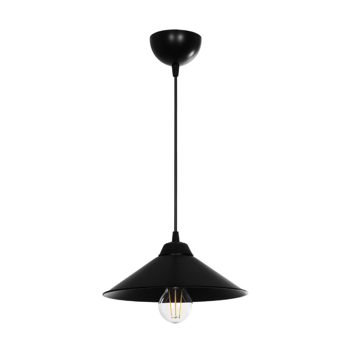 GLOBOSTAR® FONTE 203-0080 Μοντέρνο Κρεμαστό Φωτιστικό Οροφής με Ντουί 1 x E27 AC 220-240V IP20 - Μαύρο - Μ30 x Π30 x Υ15cm - ledmania.gr
