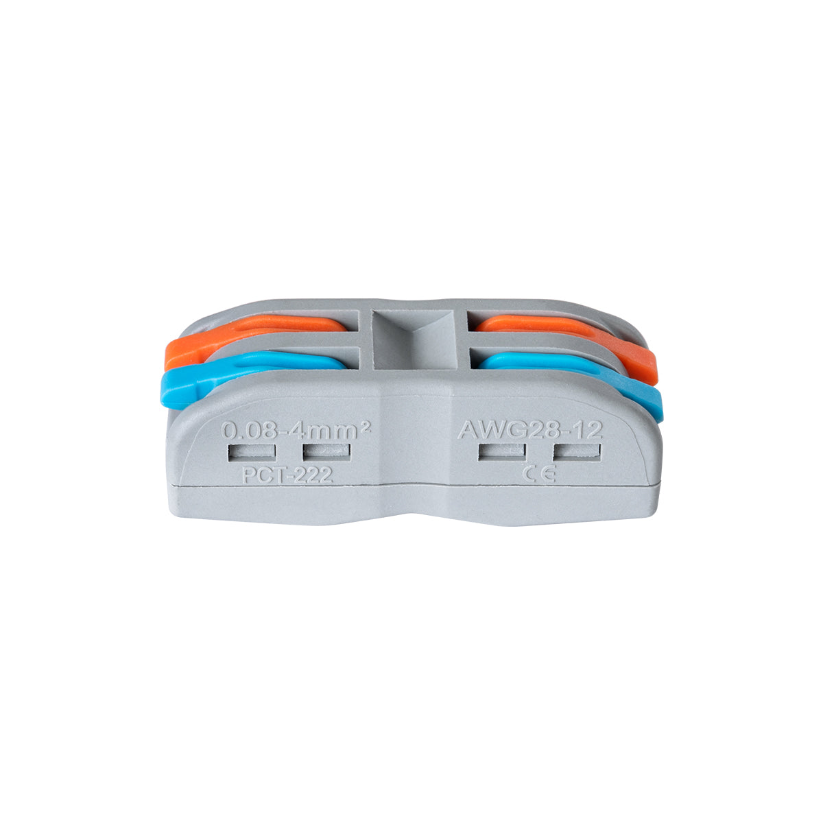 GLOBOSTAR® FAST-CONNECT 69911 Διπλή Κλέμα Ταχείας Σύνδεσης & Διακλάδωσης Καλωδίων - 2 x Είσοδοι & 2 x Έξοδοι με Συμβατή Διατομή Καλωδίων 0.08mm² έως 2.5mm² - 250V/4KV 32A Max IP20 - Γκρι με Πορτοκαλί & Μπλε - Μ2 x Π4 x Υ1.5cm - Πακέτο 5 Τεμαχίων