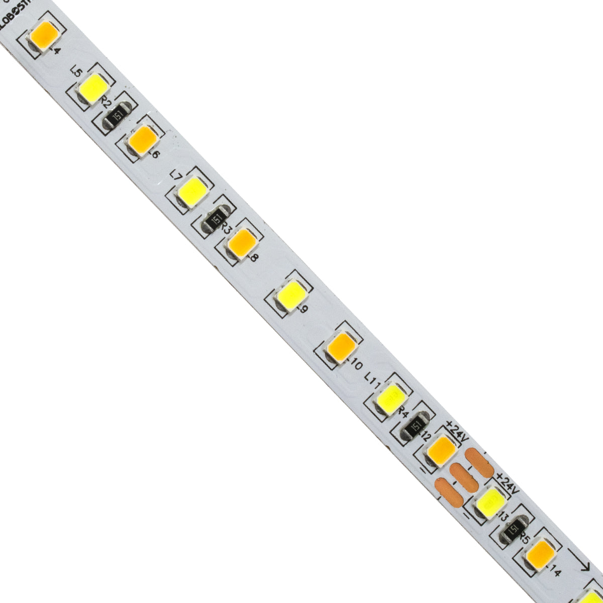 GloboStar® 70260 Ταινία LED SMD 2835 CCT 3in1 5m 12W/m 120LED/m 120° DC 24V IP20 1440lm/m Ψυχρό Λευκό 6000K & 1400lm/m Φυσικό Λευκό 4500K & 1360lm/m Θερμό Λευκό 3000K