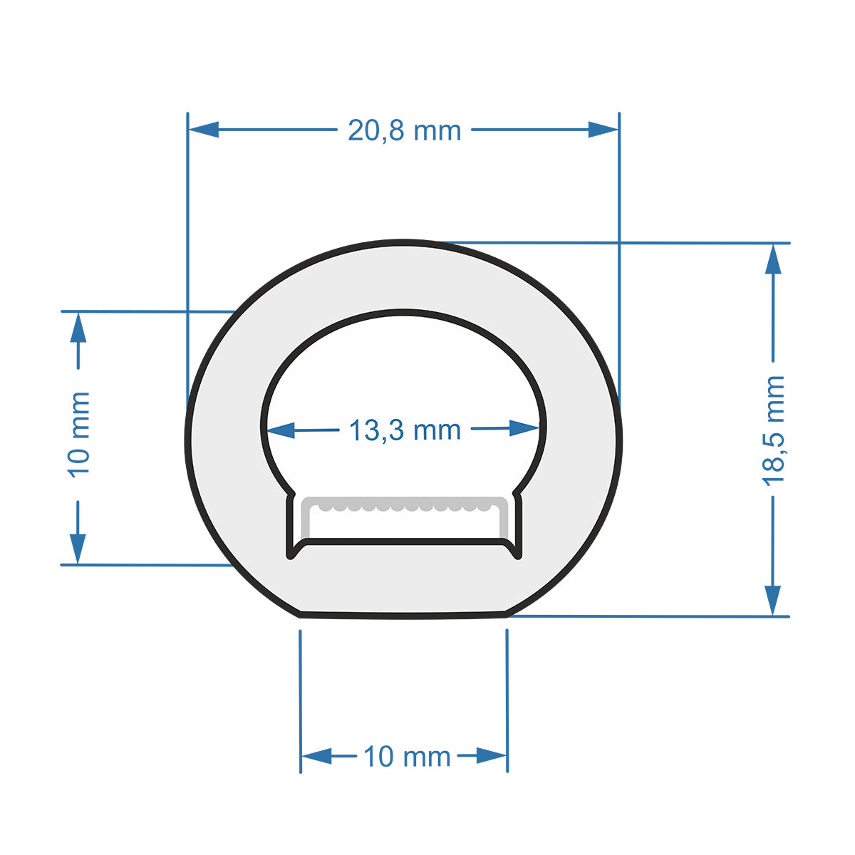 GloboStar® 70588 TUBE 360° Degree Neon Flex Epistar LED SMD 5050 1m 18W/m 60LED/m 1818lm/m 360° DC 24V Αδιάβροχη IP68 RGB Dimmable