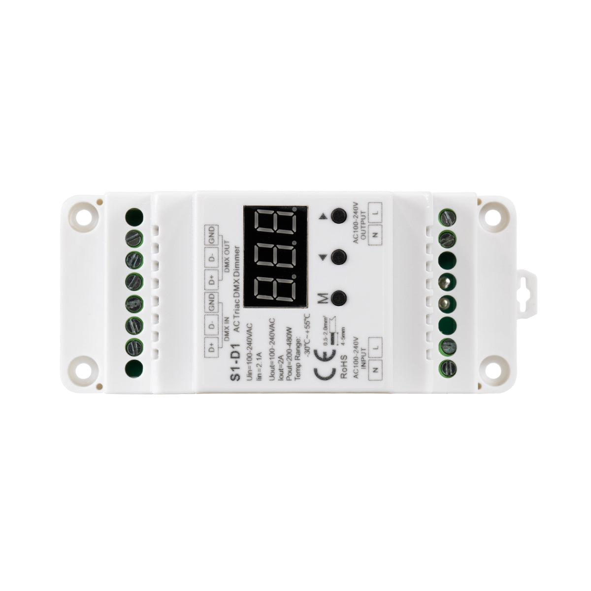 GLOBOSTAR® SKYDANCE-S1-D1 70672 AC Trailing Edge DMX Dimmer Ράγας με 1 x 2A 480W Κανάλι AC 220-240V 2A 480W Max IP20 - DMX512 & RDM - Μ11.5 x Π5 x Υ6.5cm - 5 Χρόνια Εγγύηση - ledmania.gr