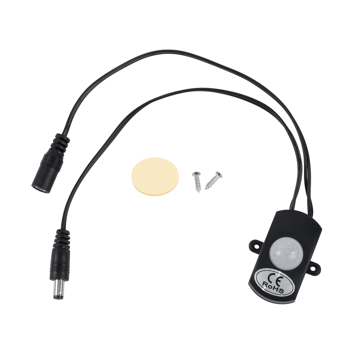 GloboStar® 70693 Mini Αισθητήρας Modular με Καλώδιο In-Out 5.5*2.1 & PIR Ανιχνευτή-Αισθητήρα Κίνησης 360° 3m Motion Sensor 30 sec Delay DC 12-24V Max 144W Μ30 x Π4 x Υ2.3cm - ledmania.gr