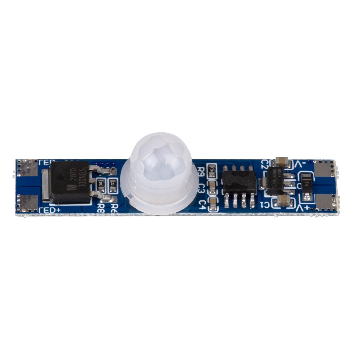 GLOBOSTAR® SENSORA 70697 Ανιχνευτής PIR / Αισθητήρας Κίνησης Ειδικός για Προφίλ Αλουμινίου 180° DC 5-24V 6A 144W Max IP20 - Μ4.9 x Π1 x Υ1.2cm - 2 Χρόνια Εγγύηση - ledmania.gr