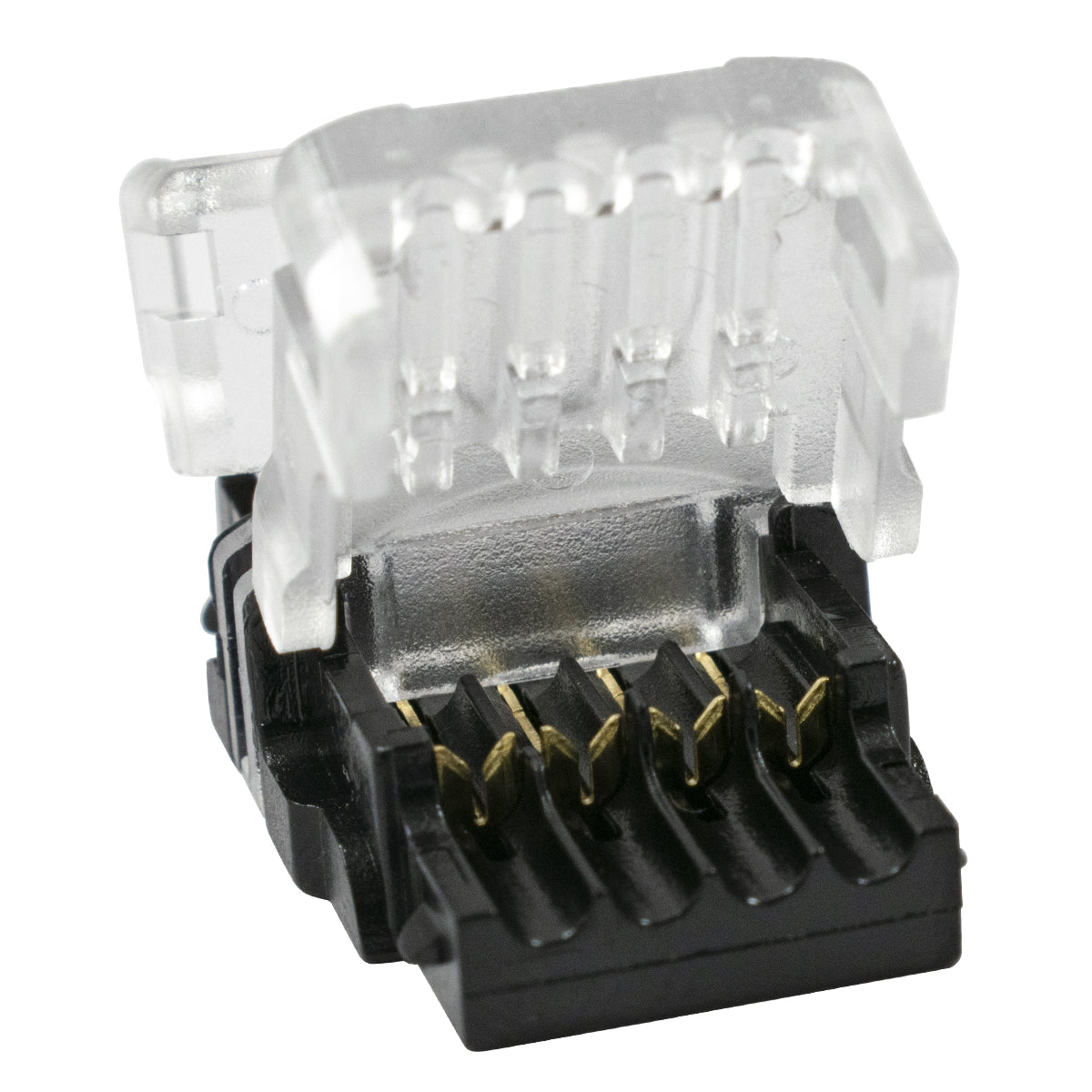 GLOBOSTAR® STRIPART 70724 Ενωτικός Ταχυσύνδεσμος για Πολύχρωμη RGB Ταινία LED 4Pin 10mm σε Καλώδιο Τροφοδοσίας 4Pin Αδιάβροχο IP65 - Μ1.5 x Π2.4 x Υ0.8cm - ledmania.gr