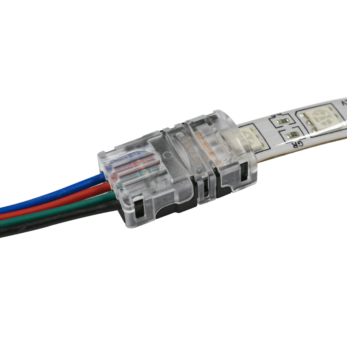 GLOBOSTAR® STRIPART 70724 Ενωτικός Ταχυσύνδεσμος για Πολύχρωμη RGB Ταινία LED 4Pin 10mm σε Καλώδιο Τροφοδοσίας 4Pin Αδιάβροχο IP65 - Μ1.5 x Π2.4 x Υ0.8cm - ledmania.gr