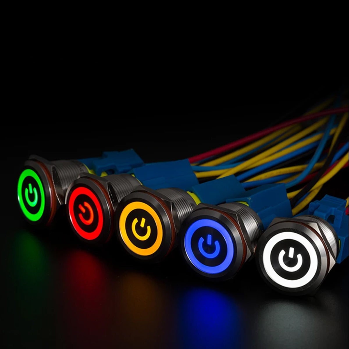 GLOBOSTAR® BUTTON 70780 Φωτιζόμενος Χωνευτός Διακόπτης On/Off LED DC 12V 1 x 3A 690W Max Αδιάβροχο IP65 Ψυχρό Λευκό 6000K - Μ1.8 x Π1.8 x Υ2cm - ledmania.gr