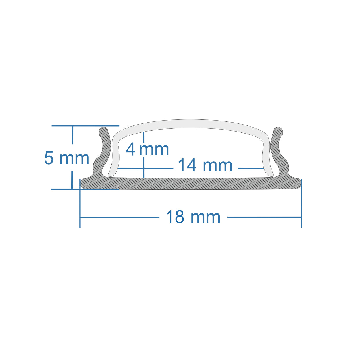 GloboStar® CURVED-PROFILE 70802-3M Προφίλ Αλουμινίου - Βάση & Ψύκτρα Ταινίας LED με Λευκό Γαλακτερό Κάλυμμα - Επιφανειακή Χρήση - Εύκαμπτο με Δυνατότητα Κυρτής Τοποθέτησης - Πατητό Κάλυμμα - Ασημί - 3 Μέτρα - Πακέτο 5 Τεμαχίων - Μ300 x Π1.8 x Υ0.5cm