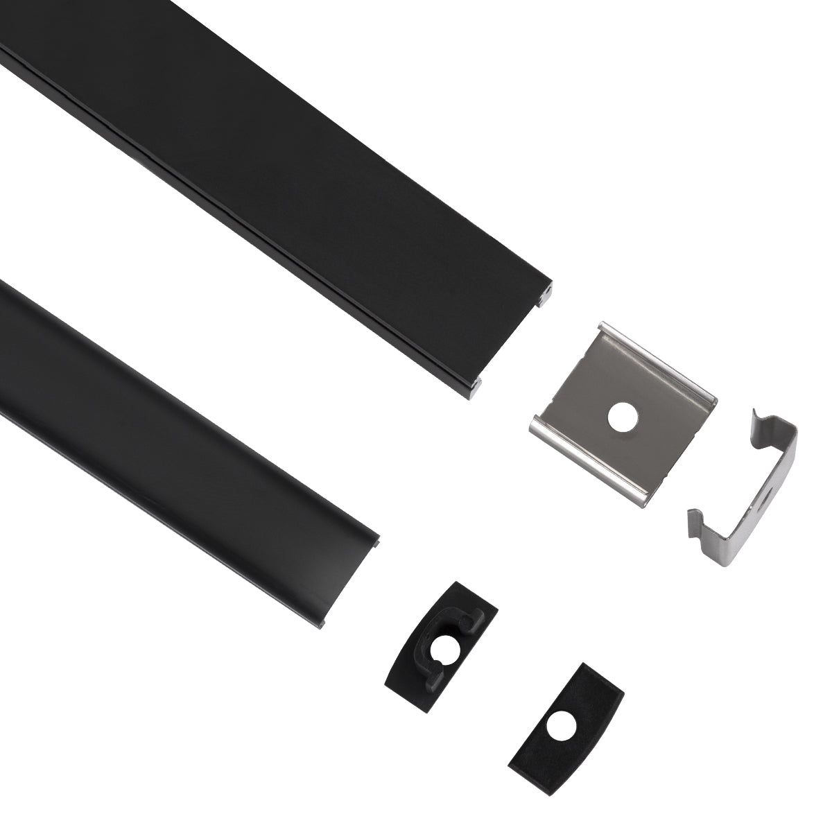 GloboStar® SURFACE-PROFILE 70806-2M Προφίλ Αλουμινίου - Βάση & Ψύκτρα Ταινίας LED με Μαύρο Φιμέ Κάλυμμα - Επιφανειακή Χρήση - Πατητό Κάλυμμα - Μαύρο - 2 Μέτρα - Πακέτο 5 Τεμαχίων - Μ200 x Π1.6 x Υ0.7cm - ledmania.gr