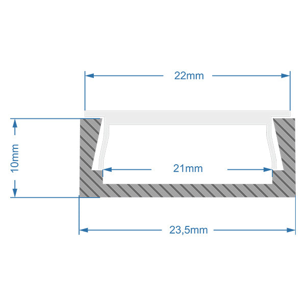 GloboStar® SURFACE-PROFILE 70809-1M Προφίλ Αλουμινίου - Βάση & Ψύκτρα Ταινίας LED με Λευκό Γαλακτερό Κάλυμμα - Επιφανειακή Χρήση - Πατητό Κάλυμμα - Ασημί - 1 Μέτρο - Μ100 x Π2.4 x Υ1.1cm - ledmania.gr