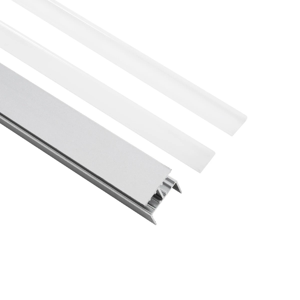 GLOBOSTAR® ALP-R-SHELF DODA 70814-1M Χωνευτό Προφίλ Αλουμινίου Ειδικό για Φωτισμό Ραφιού 18mm με Λευκό Γαλακτερό Πατητό Κάλυμμα για Ταινίες LED IP20 - Ασημί - Μ100 x Π1.5 x Υ2cm - ledmania.gr