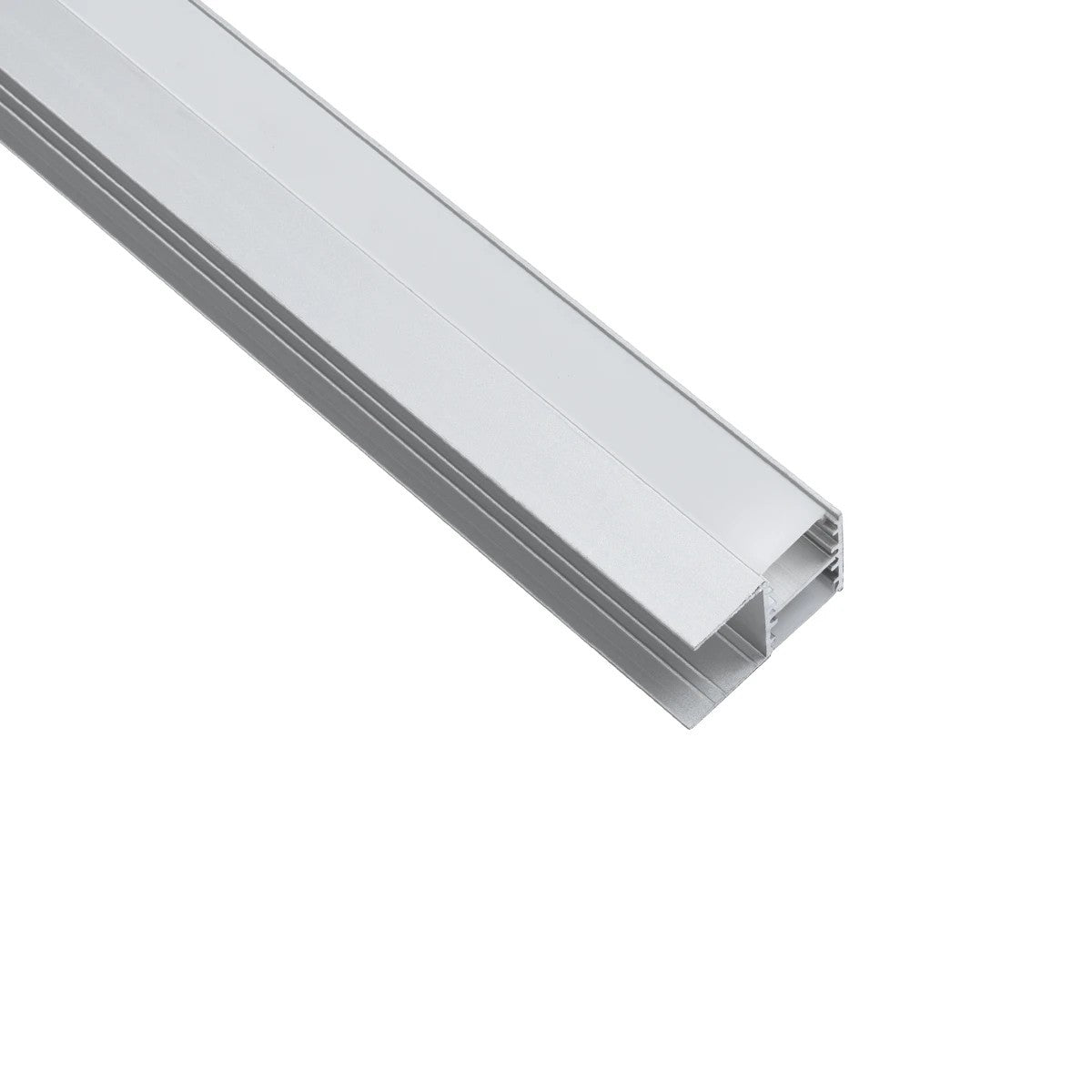 GLOBOSTAR® ALP-R-SHELF DODA 70814-1M Χωνευτό Προφίλ Αλουμινίου Ειδικό για Φωτισμό Ραφιού 18mm με Λευκό Γαλακτερό Πατητό Κάλυμμα για Ταινίες LED IP20 - Ασημί - Μ100 x Π1.5 x Υ2cm - ledmania.gr