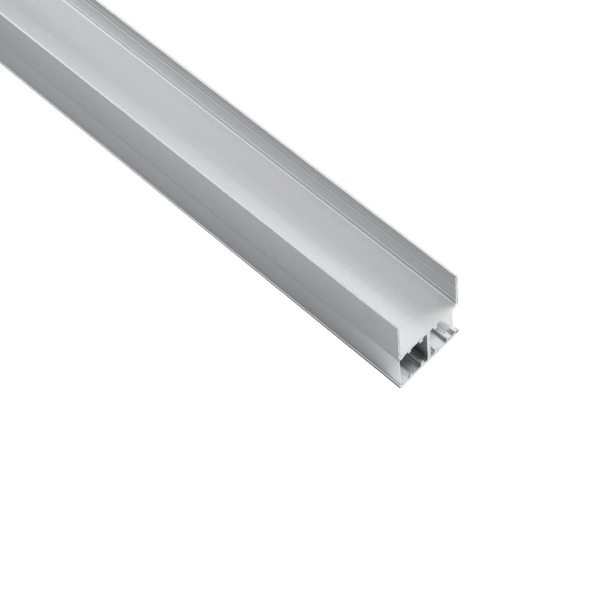 GLOBOSTAR® ALP-R-SHELF DODA 70814-1M Χωνευτό Προφίλ Αλουμινίου Ειδικό για Φωτισμό Ραφιού 18mm με Λευκό Γαλακτερό Πατητό Κάλυμμα για Ταινίες LED IP20 - Ασημί - Μ100 x Π1.5 x Υ2cm - ledmania.gr