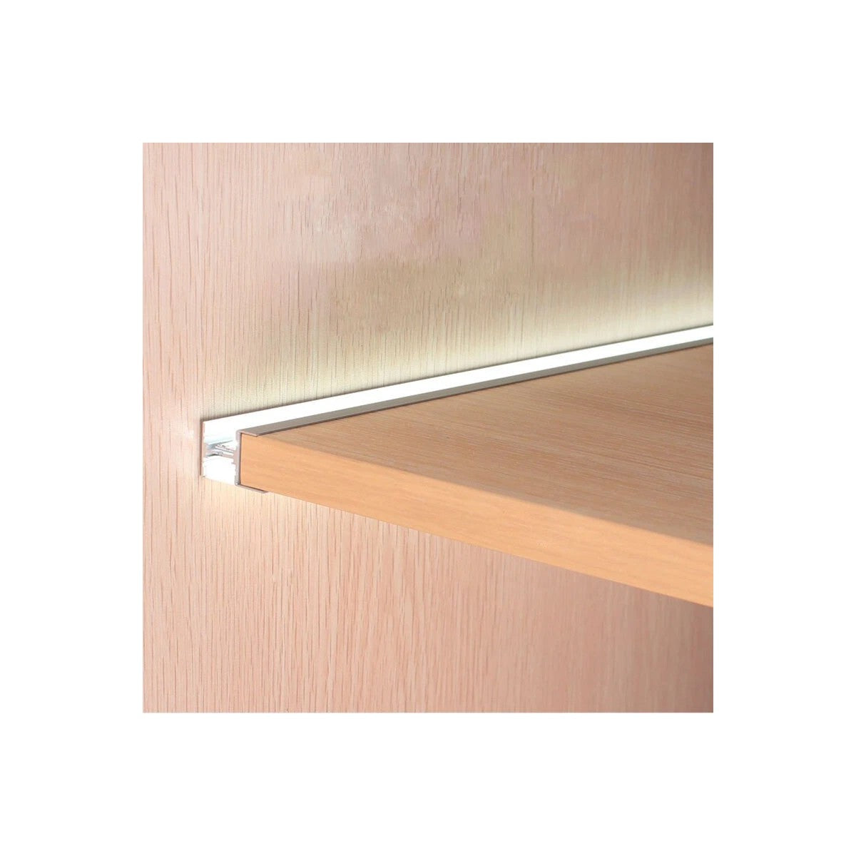 GLOBOSTAR® ALP-R-SHELF DODA 70814-1M Χωνευτό Προφίλ Αλουμινίου Ειδικό για Φωτισμό Ραφιού 18mm με Λευκό Γαλακτερό Πατητό Κάλυμμα για Ταινίες LED IP20 - Ασημί - Μ100 x Π1.5 x Υ2cm - ledmania.gr