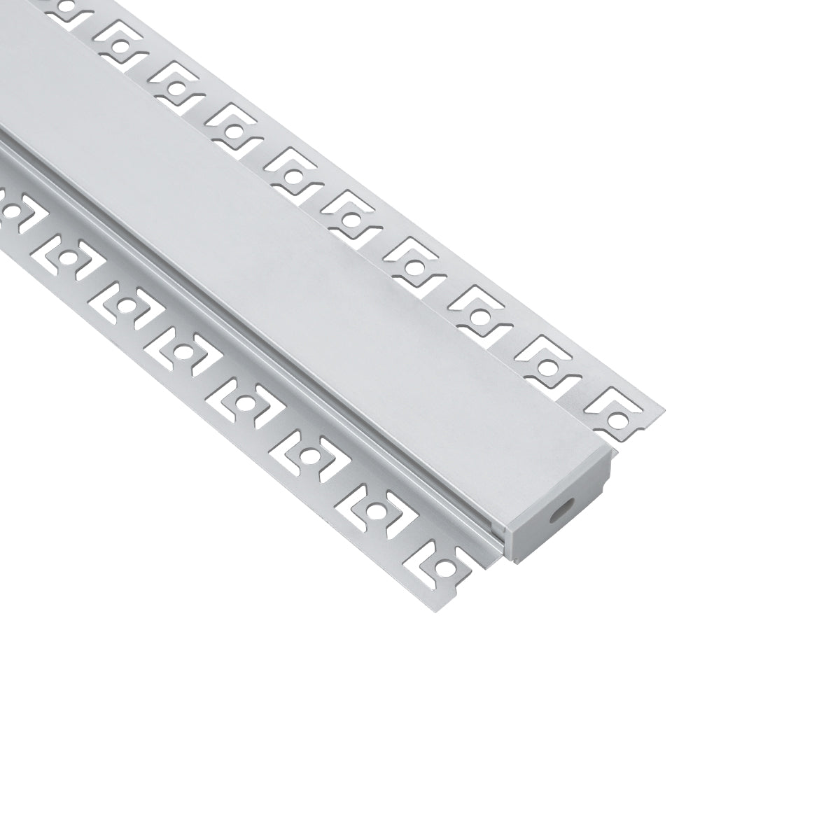 GLOBOSTAR® ALP-PLASTERIN GYPSO 70819-1M Χωνευτό Προφίλ Αλουμινίου Ειδικό για Γυψοσανίδα με Λευκό Γαλακτερό Πατητό Κάλυμμα για Ταινίες LED IP20 - Ασημί & Λευκό - Μ100 x Π6.7 x Υ1.3cm - ledmania.gr