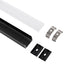 GLOBOSTAR® ALP-LINEAR VEXTA 70825-1M Επιφανειακό Προφίλ Αλουμινίου με Λευκό Γαλακτερό Πατητό Κάλυμμα για Ταινίες LED IP20 - Μαύρο & Λευκό - Μ100 x Π3 x Υ2cm