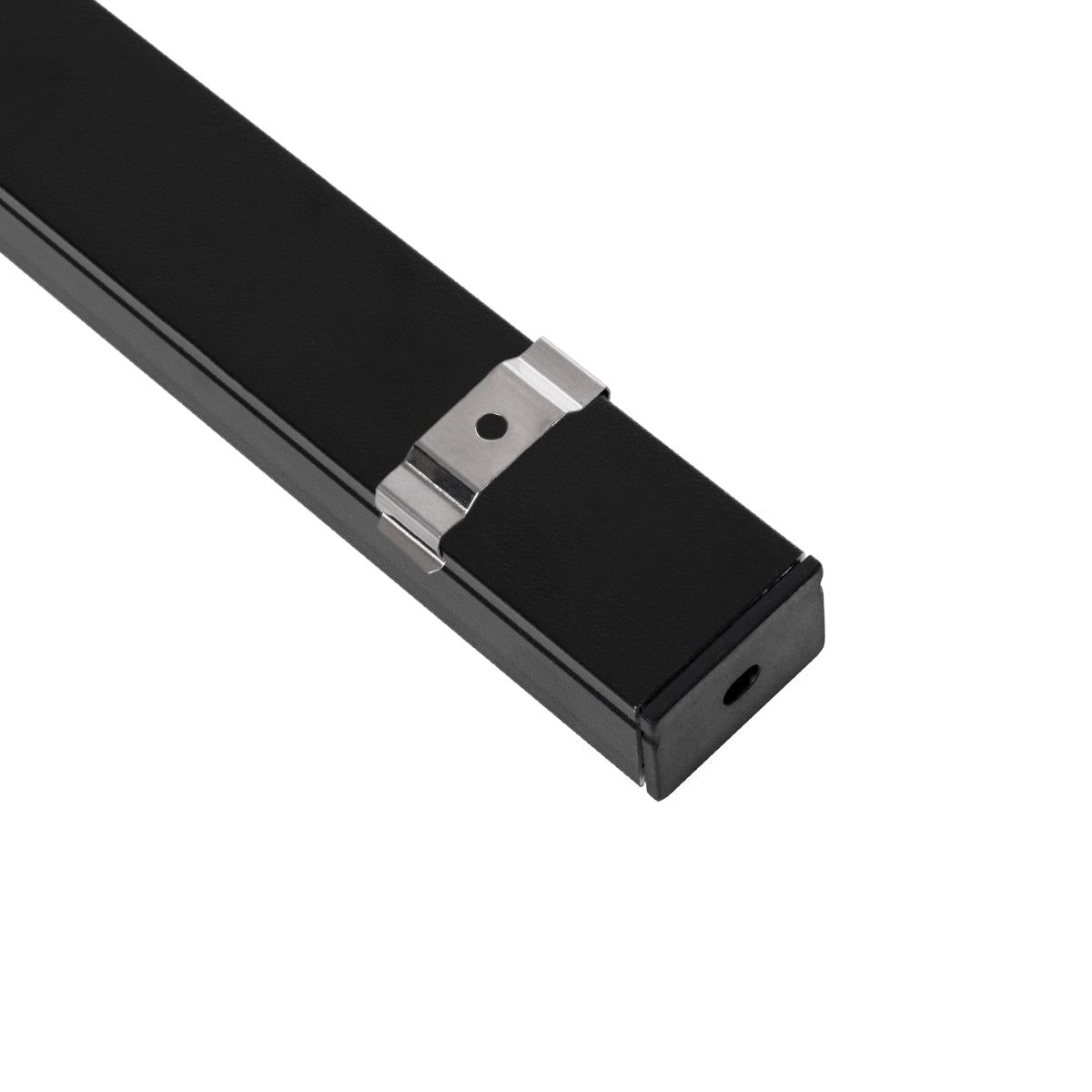 GLOBOSTAR® ALP-LINEAR VEXTA 70825-1M Επιφανειακό Προφίλ Αλουμινίου με Λευκό Γαλακτερό Πατητό Κάλυμμα για Ταινίες LED IP20 - Μαύρο & Λευκό - Μ100 x Π3 x Υ2cm