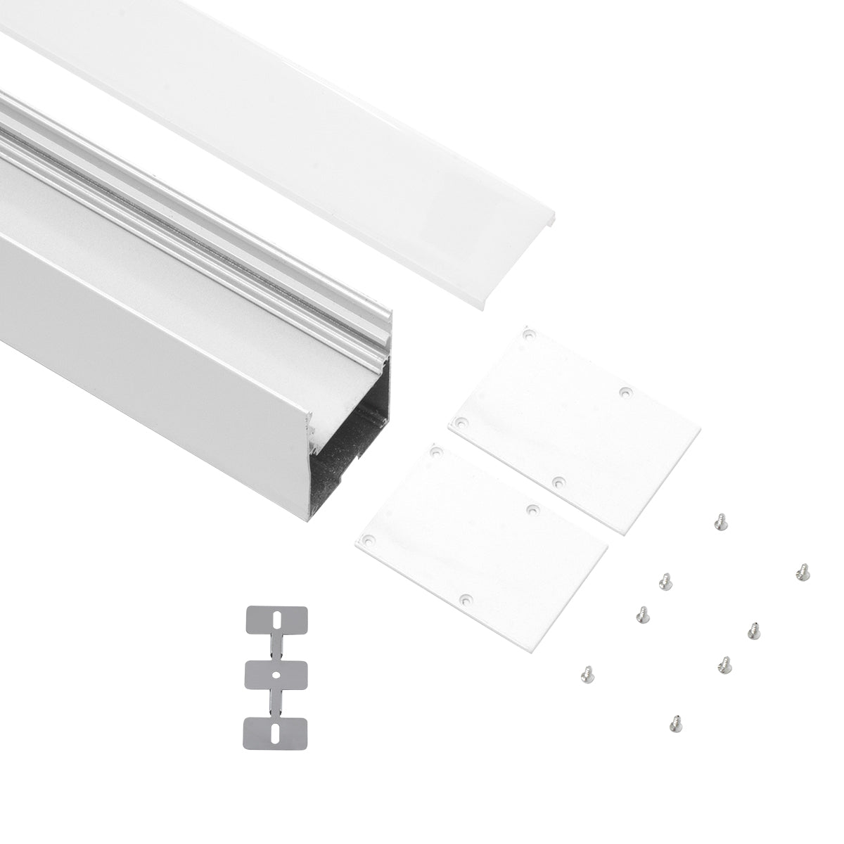 GloboStar® SURFACEPENDANT-PROFILE 70827-1M Προφίλ Αλουμινίου - Βάση & Ψύκτρα Ταινίας LED με Λευκό Γαλακτερό Κάλυμμα - Επιφανειακή & Κρεμαστή Χρήση - Πατητό Κάλυμμα - Λευκό - 1 Μέτρο - Μ100 x Π5 x Υ7cm - ledmania.gr