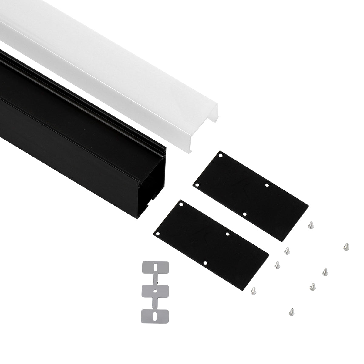 GloboStar® SURFACEPENDANT-PROFILE 70832-1M Προφίλ Αλουμινίου - Βάση & Ψύκτρα Ταινίας LED με Λευκό Γαλακτερό Κάλυμμα - Επιφανειακή & Κρεμαστή Χρήση - Πατητό Κάλυμμα - Μαύρο - 1 Μέτρο - Μ100 x Π3.5 x Υ7.4cm - ledmania.gr