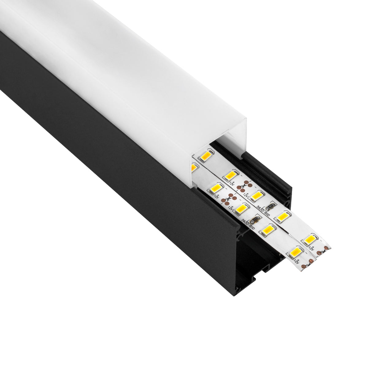 GloboStar® SURFACEPENDANT-PROFILE 70832-1M Προφίλ Αλουμινίου - Βάση & Ψύκτρα Ταινίας LED με Λευκό Γαλακτερό Κάλυμμα - Επιφανειακή & Κρεμαστή Χρήση - Πατητό Κάλυμμα - Μαύρο - 1 Μέτρο - Μ100 x Π3.5 x Υ7.4cm - ledmania.gr