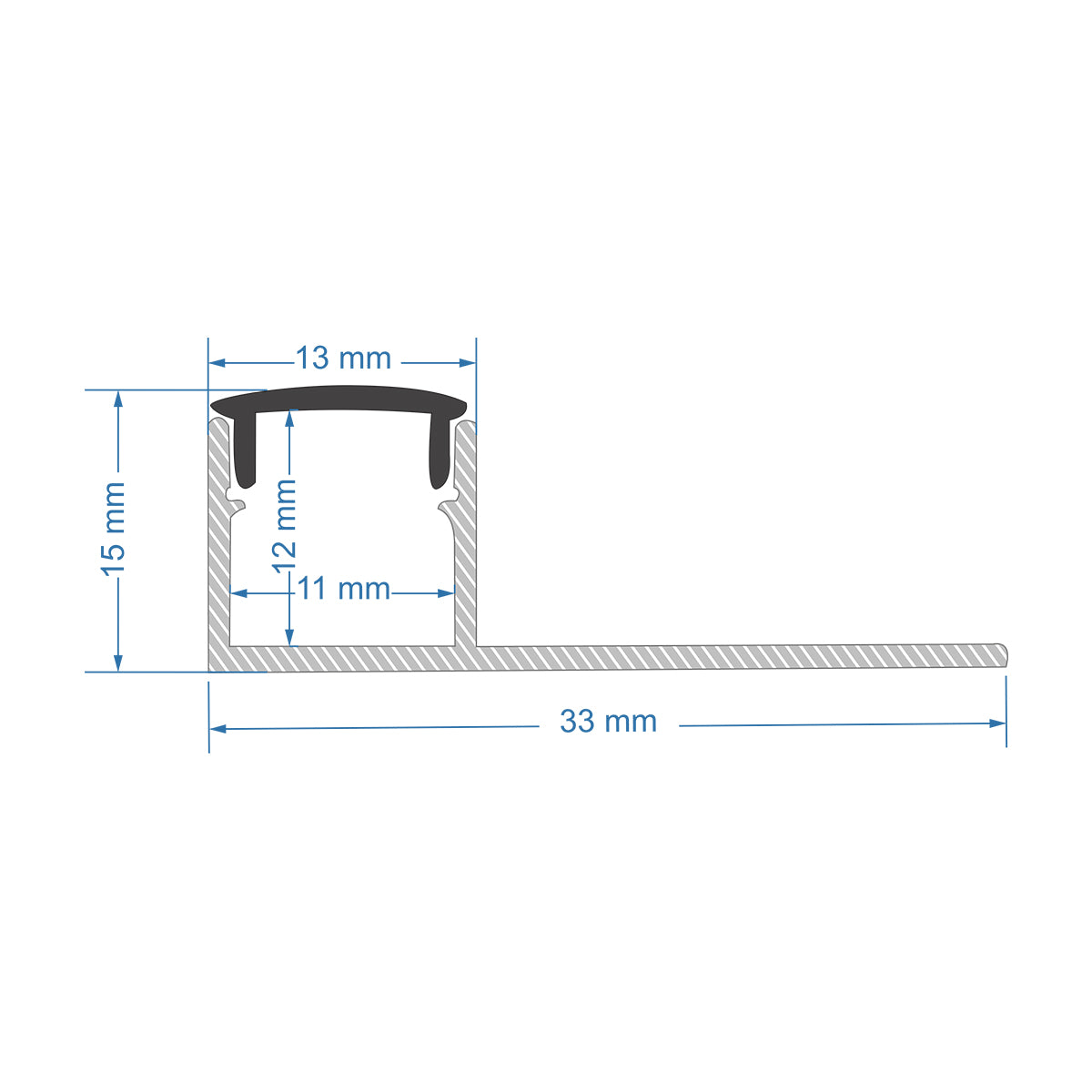 GloboStar® PLASTERBOARD-PROFILE 70835-3M Προφίλ Αλουμινίου - Βάση & Ψύκτρα Ταινίας LED με Μαύρο Φιμέ Κάλυμμα - Χωνευτή Τερματική Χρήση σε Τελείωμα Γυψοσανίδας ή σε Πλακάκι - Trimless - Πατητό Κάλυμμα - Ασημί - 3 Μέτρα - Πακέτο 5 Τεμαχίων - Μ300 x Π3.1 ...